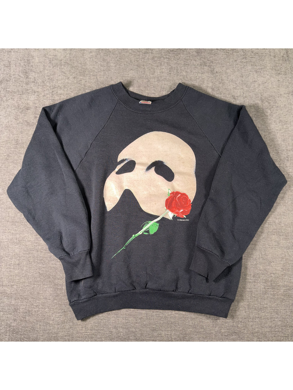 Vintage 1986 The Phantom of the Opera Black Graphic Sweatshirt Medium